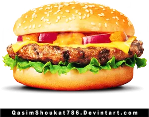 Juicy Cheeseburger Deluxe PNG Image