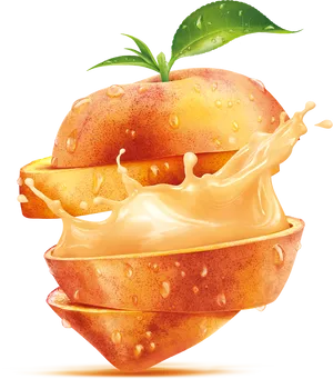 Juicy Peach Splash PNG Image