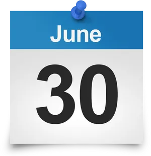 June30 Calendar Icon PNG Image