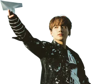 Jungkook Paper Plane Launch PNG Image