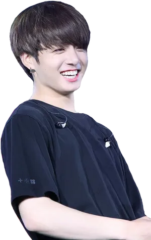 Jungkook Smiling Charmingly PNG Image