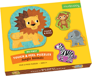 Jungle Animals Touch Feel Puzzle Packaging PNG image with transparent background