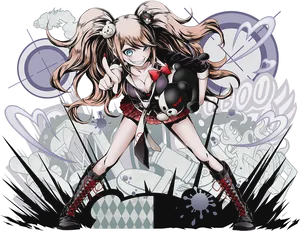 Junko Enoshima Anime Character Art PNG Image