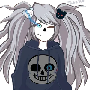 Junko Enoshima Sans Crossover Art PNG Image