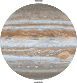 Jupiter Planet Features Map PNG image with transparent background