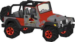 Jurassic Park Jeep Vehicle PNG image with transparent background
