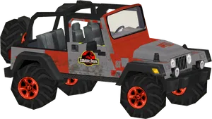 Jurassic Park Jeep Vehicle PNG Image