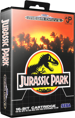 Jurassic Park Sega Mega Drive Game Cartridge PNG image with transparent background