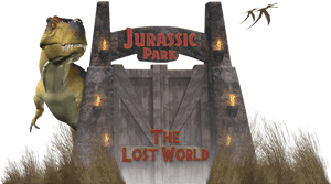 Jurassic Park The Lost World Gateand T Rex PNG image with transparent background