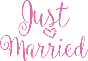 Just Married Calligraphy PNG Image