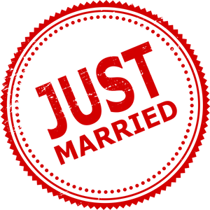 Just Married Stamp Graphic PNG Image