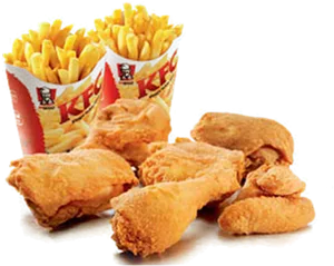 K F C Fried Chickenand Fries PNG Image