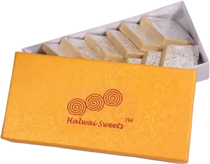 Kaju Katli Box Halwai Sweets PNG Image