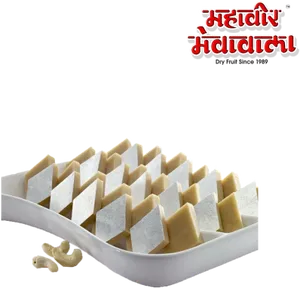 Kaju Katli Indian Sweet Dish PNG Image