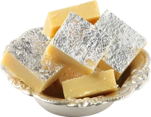 Kaju Katli Traditional Indian Sweet PNG Image