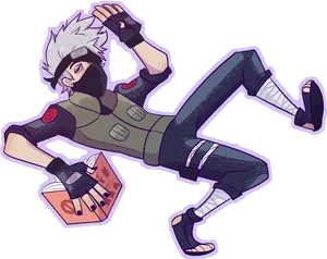 Kakashi_ Hatake_ Animated_ Artwork PNG Image