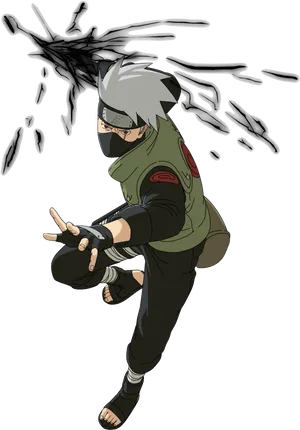 Kakashi Hatake Chidori Technique PNG Image