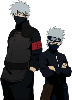 Kakashi Hatake Dual Stance PNG Image