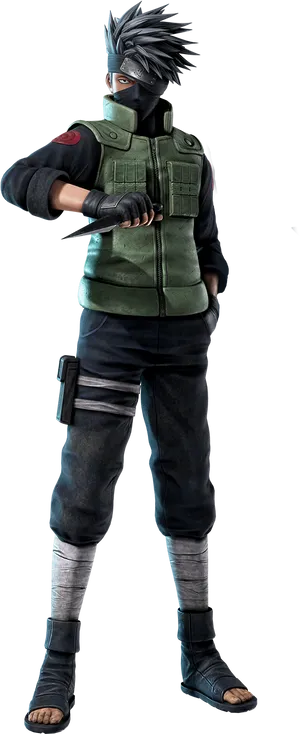 Kakashi Hatake Ninja Pose PNG Image