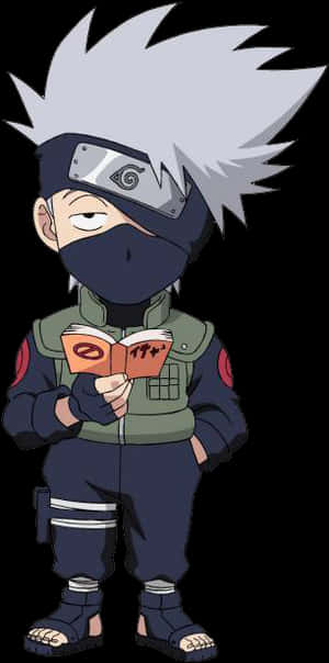 Kakashi Hatake Reading Icha Icha PNG image with transparent background