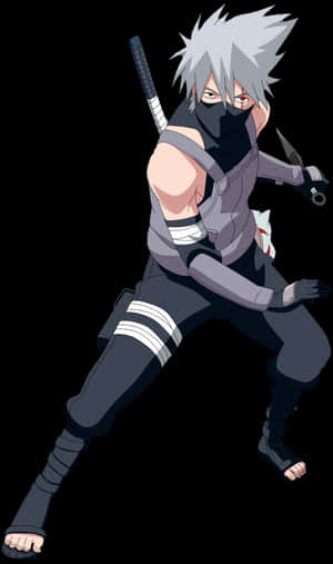 Kakashi Hatake Readyfor Battle PNG image with transparent background