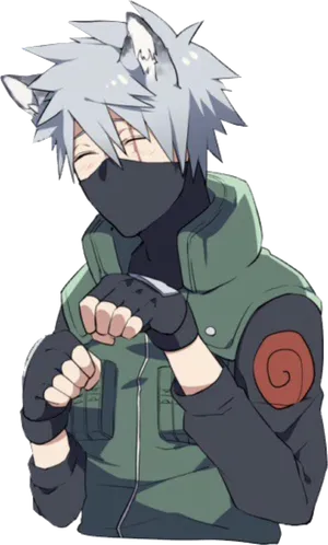 Kakashi Hatake Smiling Anime Character PNG Image