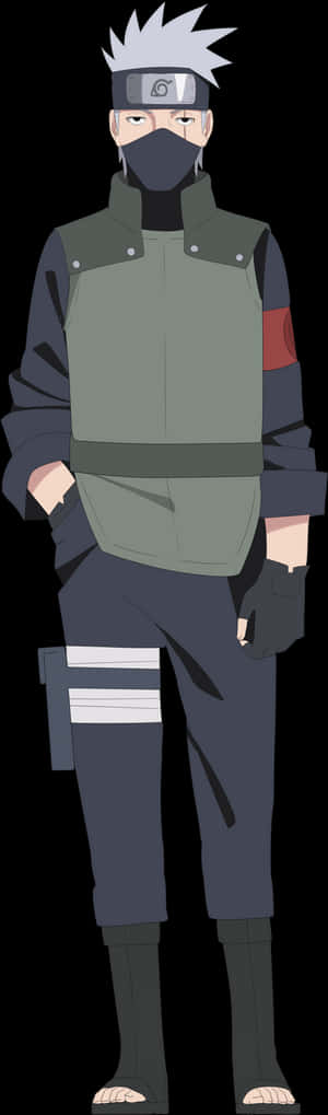 Kakashi Hatake Standing Pose PNG image with transparent background