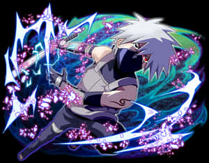 Kakashi Lightning Blade Anime Artwork PNG image with transparent background