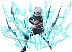 Kakashi Lightning Blade Attack PNG Image