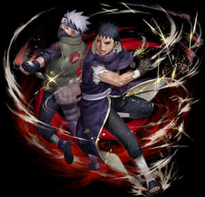 Kakashiand Asumain Battle PNG image with transparent background