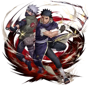 Kakashiand Asumain Battle PNG Image