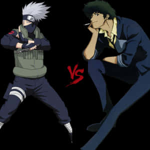 Kakashivs Spike Spiegel Faceoff PNG image with transparent background