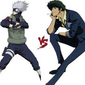 Kakashivs Spike Spiegel Faceoff PNG Image