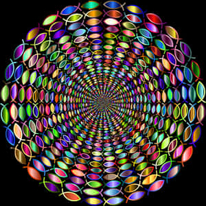 Kaleidoscopic Color Tunnel PNG image with transparent background