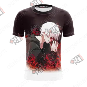 Kaneki Anime Character T Shirt Design PNG Image