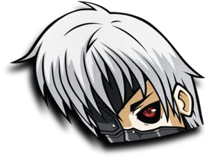 Kaneki Ken Half Ghoul Mask Artwork PNG Image