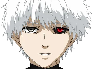 Kaneki Ken One Eye Ghoul Portrait PNG Image