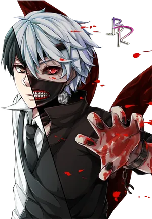 Kaneki Ken Transformed Anime Artwork PNG Image