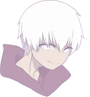 Kaneki Ken White Hair Portrait PNG Image