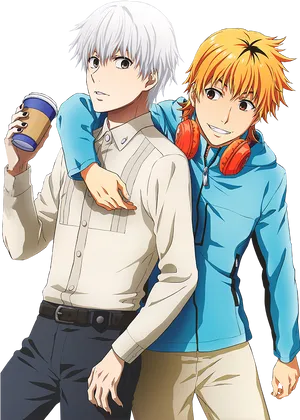 Kanekiand Friend Casual Outing PNG Image