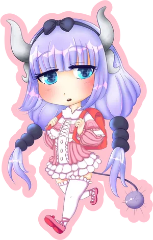 Kanna Kamui Anime Character PNG Image