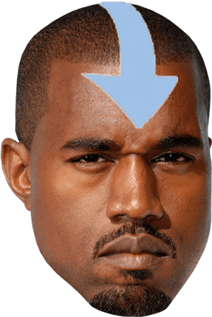 Kanye West Arrow Haircut PNG