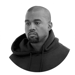 Kanye West Blackand White Portrait PNG