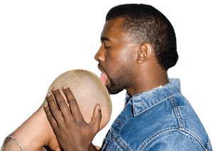 Kanye West Licking Bald Head PNG