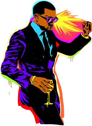 Kanye West Pop Art Flame PNG