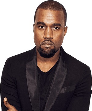 Kanye West Portrait Black Suit PNG
