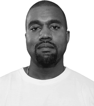 Kanye West Portrait Blackand White PNG