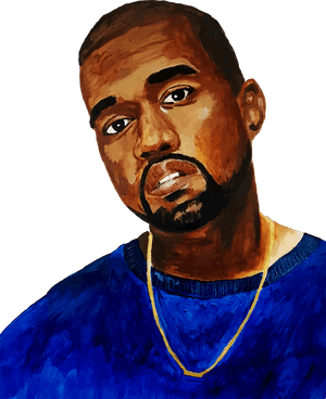 Kanye West Portrait Painting PNG