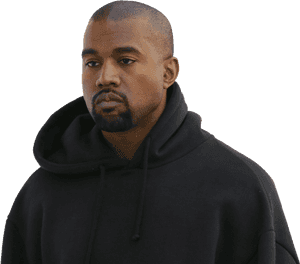Kanye West Portraitin Black Hoodie PNG