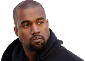 Kanye West Serious Portrait PNG Image